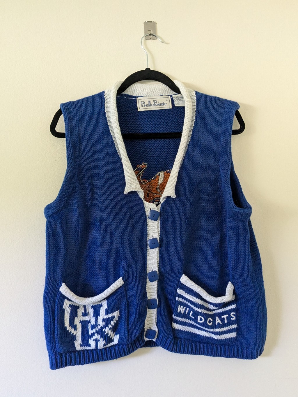 Vintage University Of Kentucky Wildcats Knit Sweater Vest Womens L